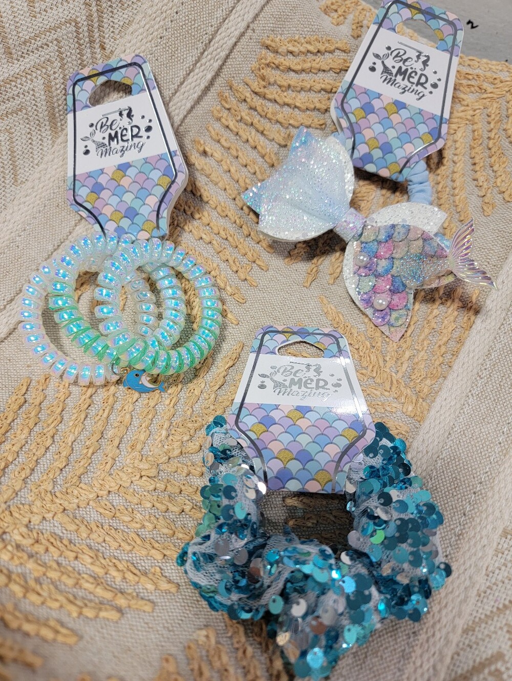 Be Mermazing Kids' Mermaid Hair Set - Teal, Aqua & White
